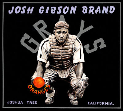 Ben Sakoguchi acrylic on canvas 2005 ^ (Josh Gibson catching for the Homestead Grays)