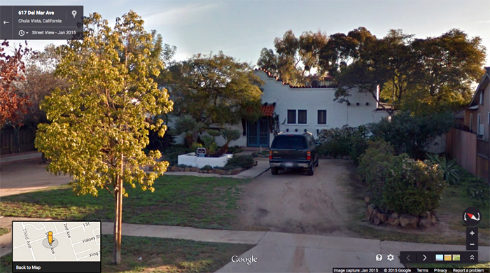 JANUARY 2015 ^ Google street view 617 Del Mar ave, Chula Vista