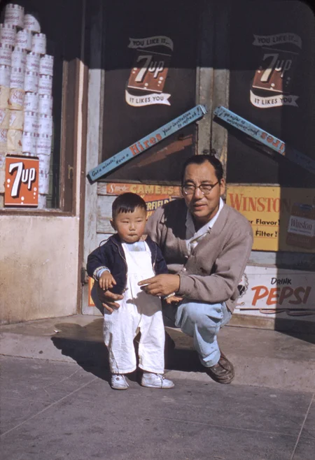^ George with his young son