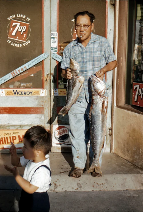 ^ Kid Brother, George holding Sea Bass