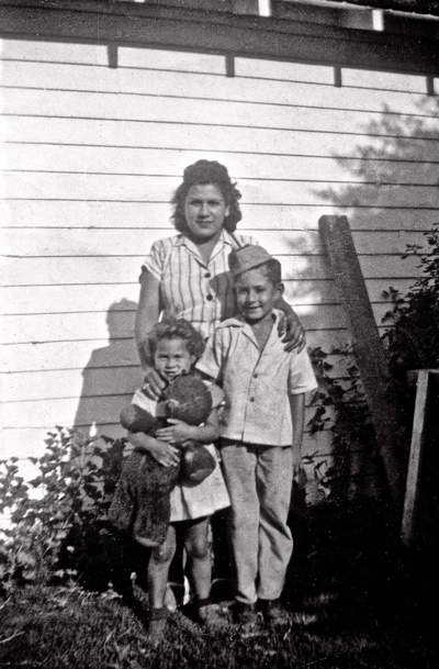 c.1944 ^ Carmen with Irene & Robert at 180 east Second street "The Bedoya's lived up on Second, right near the corner of Allen. Bob Bedoya was just an all-around good guy...his sister...Irene...was friends with Helen."&