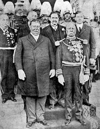October 16, 1909 ^ Presidents William Howard Taft and Porfirio Díaz • DR. TREVINO shared his opinions in two letters to the Editor, published in the Los Angeles Herald . Dr. Trevino's letters are excerpted here, along with gr
