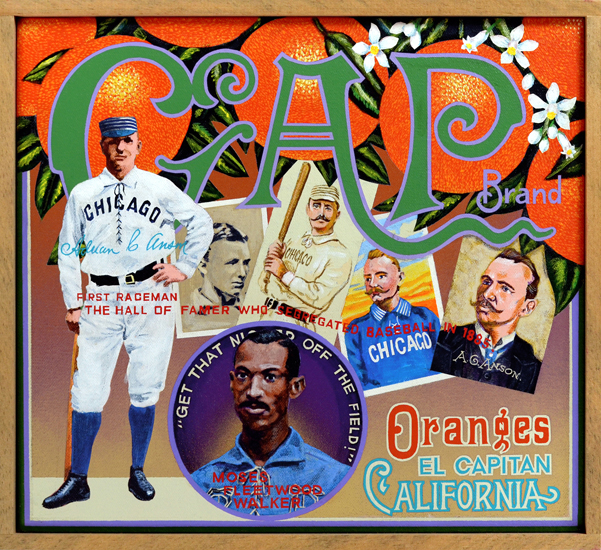   Cap Brand (private collection)   “Get that nigger off the field!” With one sentence Cap Anson (1852‒1922), player-manager of the NL’s Chicago White Stockings, drew a line in the sand that wouldn’t be crossed for sixty-three years. The virulent raci