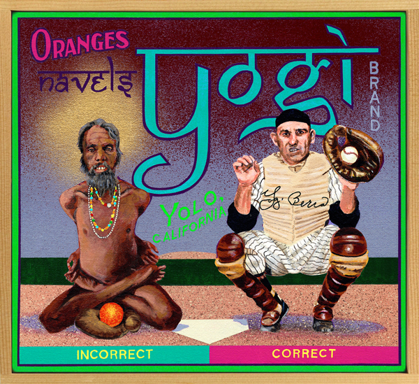 Yogi Brand (private collection) Many people today are still under the misapprehension that the late Lawrence Peter Berra (1925‒2015) received his nickname “Yogi” because of a resemblance to an eastern yoga master. He was a catcher, after all, and spent most of his playing career in a squat. No one who ever heard Berra interviewed on radio or TV would mistake him for one of elevated spirituality, so maybe his sobriquet was one of those baseball things where a player is christened with a nickname which is the exact opposite of his nature. For example, pitcher Sloppy Thurston got his nickname because he was an immaculate dresser. That sort of thing. In point of fact, however, the tag “yogi” had nothing to do with either. In the St. Louis neighborhood of The Hill, where Berra grew up, a “yogi” was a name given by kids to any eccentric, oddball or character from the area. Berra certainly fit that bill.