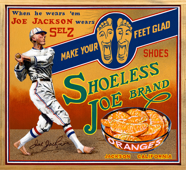   Shoeless Joe Brand (private collection)   Outfielder “Shoeless” Joe Jackson is considered among the best natural hitters in baseball history. Even the obstreperous Ty Cobb, never known to laud the ability of others, claimed that Jackson had the swe