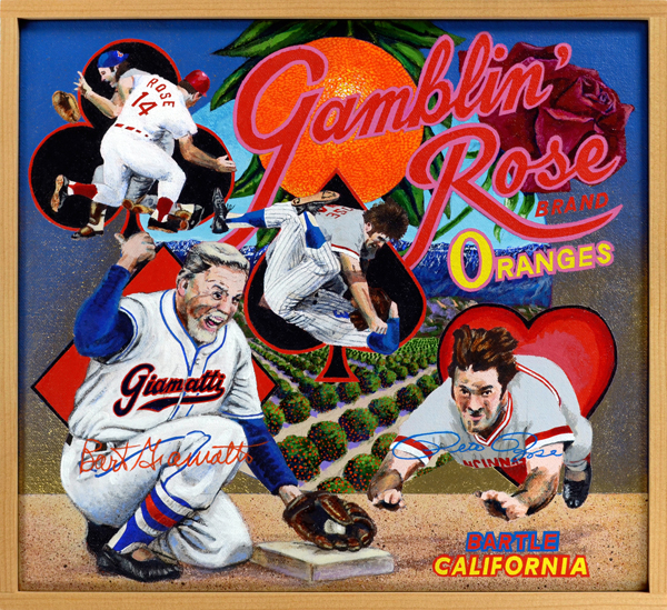   Gamblin' Rose Brand   Self-proclaimed “Hit King” Pete Rose (b. 1941) was at the center of the worst gambling scandal in baseball since the 1919 Black Sox. The Cincinnati native lived out his dream of playing for his hometown club, the Reds, and ser