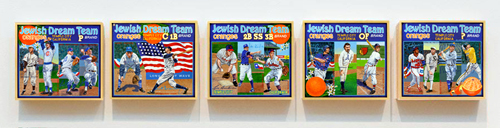 "Dream Team" installation view – approximately 12" x 60" (installation is site-specific)