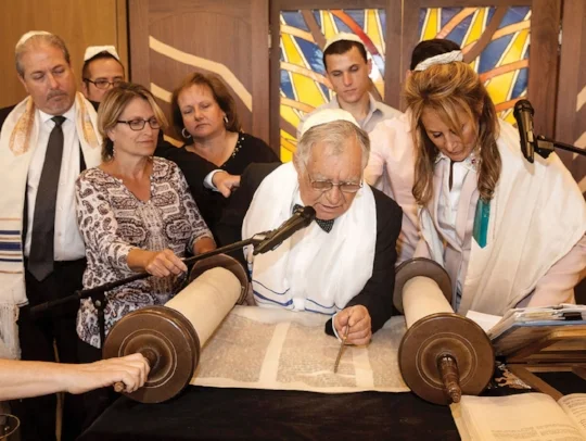 Click here to view the Jewish Journal article about our new torah and the Bar Mitzvah of Abe Teitman Photograph by Yona Engel