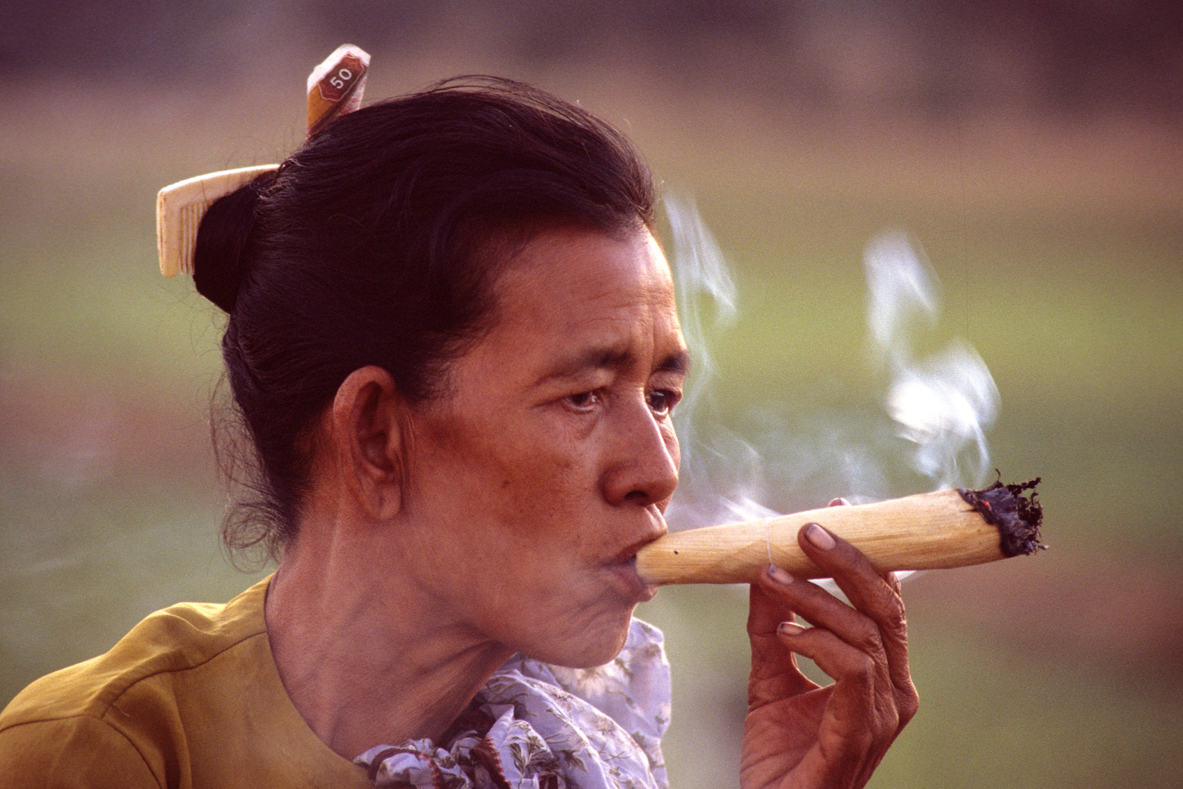Smoking a Cheroot, Myanmar