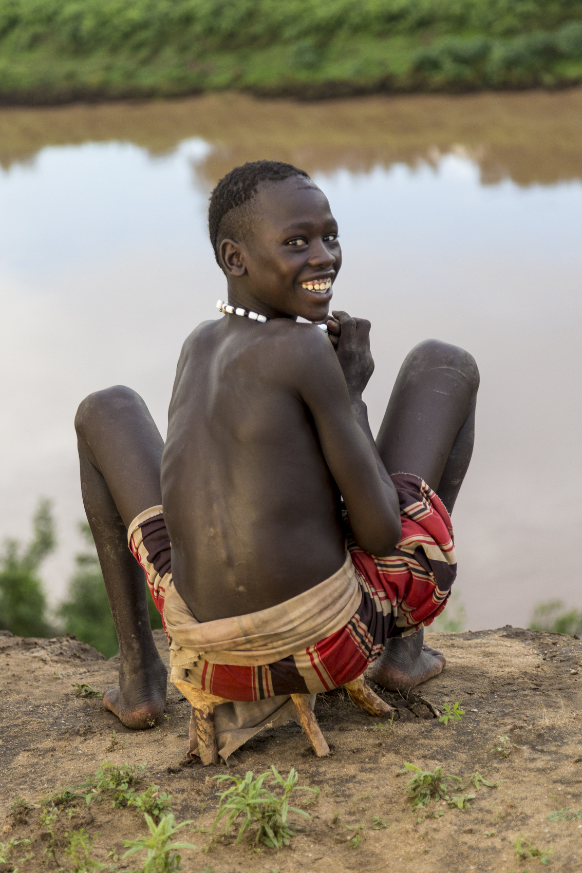 Kara man at the Omo River