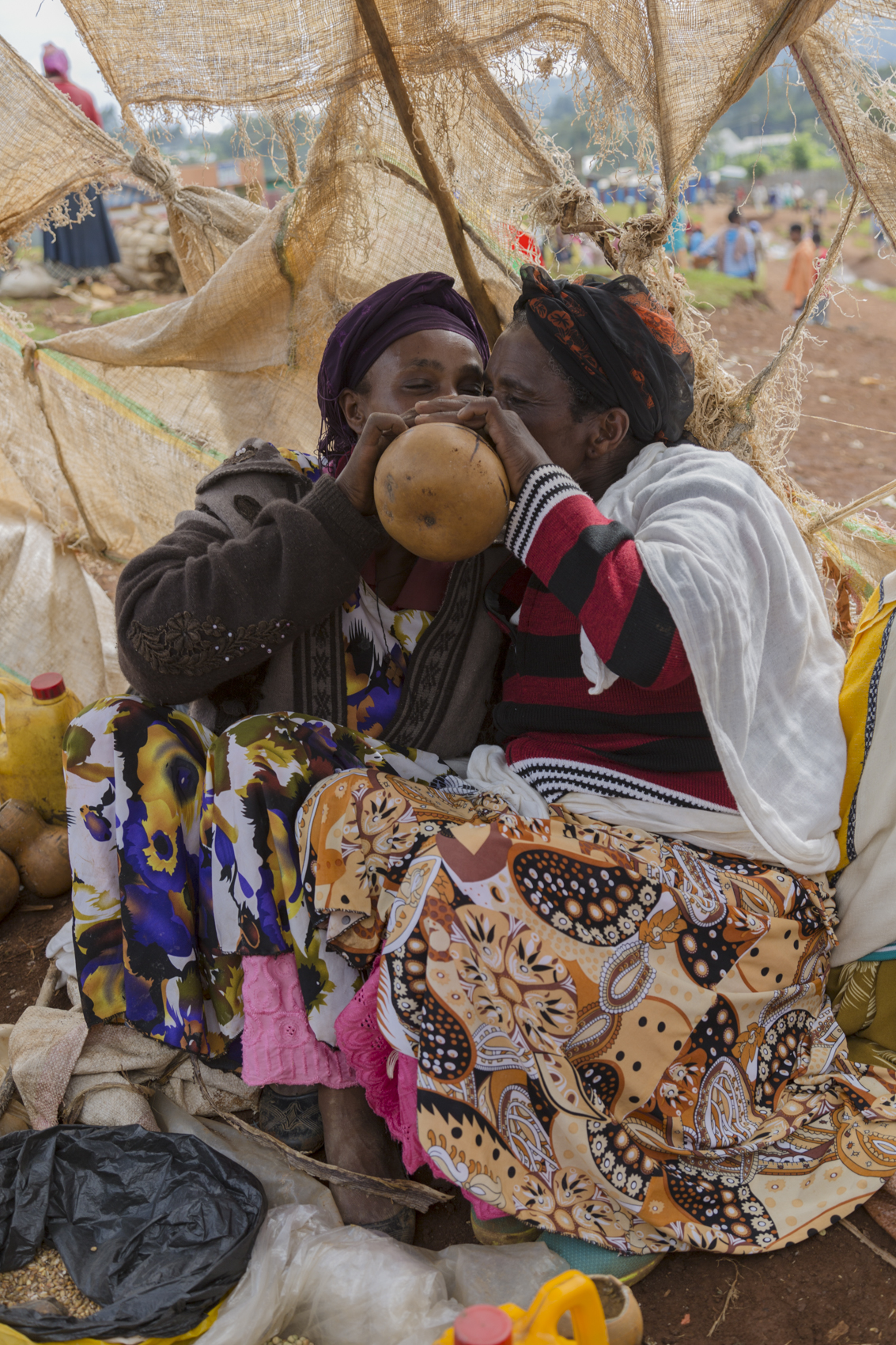 Dorze women enjoying local beer