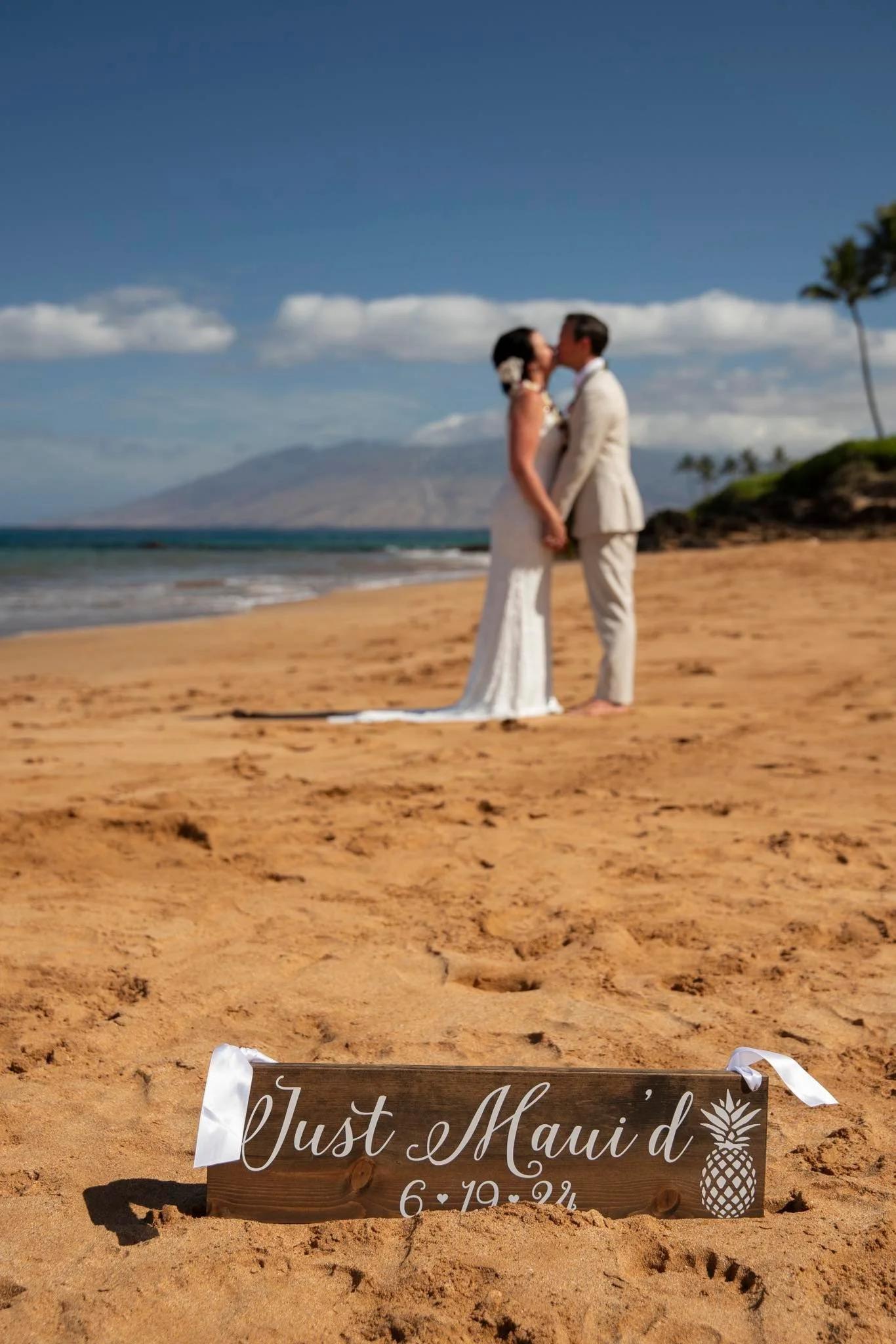 On June 19th, 2024. Natalie married the love of her life on Po'olenalena Beach in Maui. Who knew a guy she met on Bumble would be THE ONE!