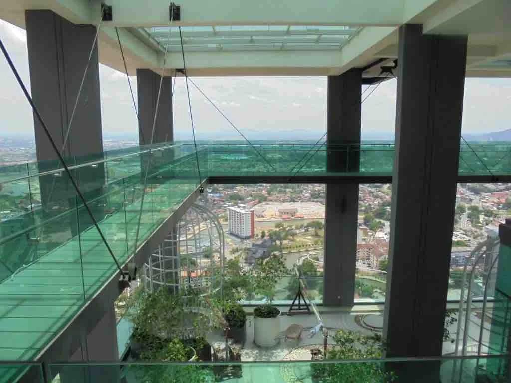 Glass skywalk on 42 floor