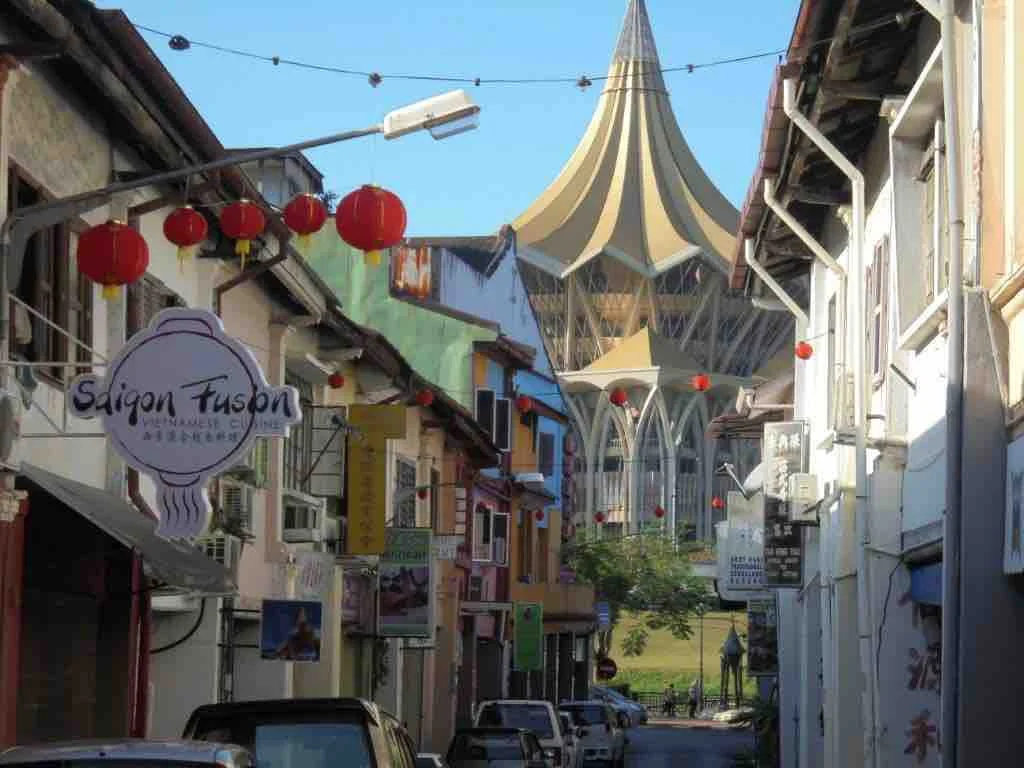 Parliament looms over old shophouses