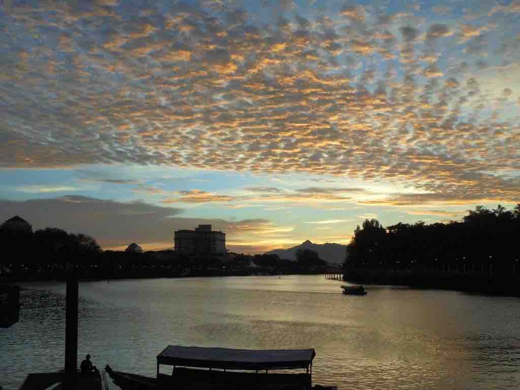 Sunset over Sarawak river
