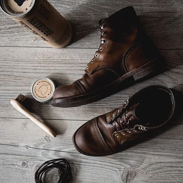 #repost @calgeary 
Preparation for boot season has begun 🙌.
.
.
.
.
.
#bootcare #preperation #bifl #goodyearwelted #redwingboots #bootporn #bootlife #heritage #workwear #armstrongs #bootwax