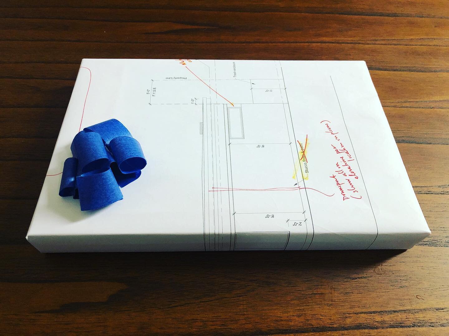 Blue tape and redlines. Tradition. *
*
*
#merrychristmas #architecture #design #sandiego #tradition #recycle
