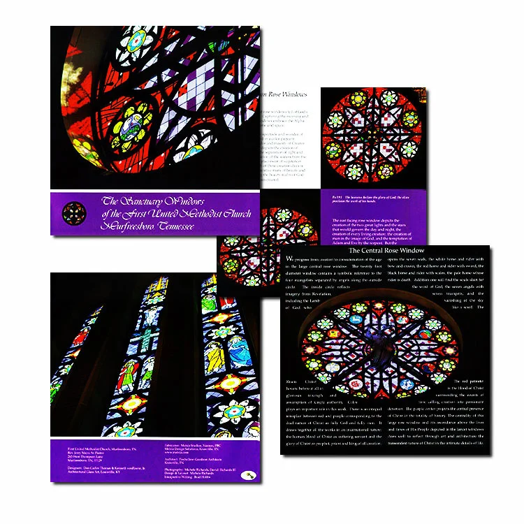 8 Page Brochure designed for First United Methodist Church and Meixia Glass Studio.