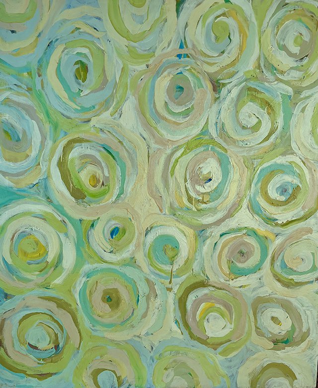 Enclosures, oil on canvas, 4.5' x 6'