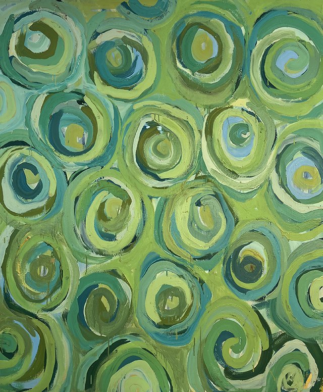 Enclosures II, oil on canvas, 4.5' x 6'