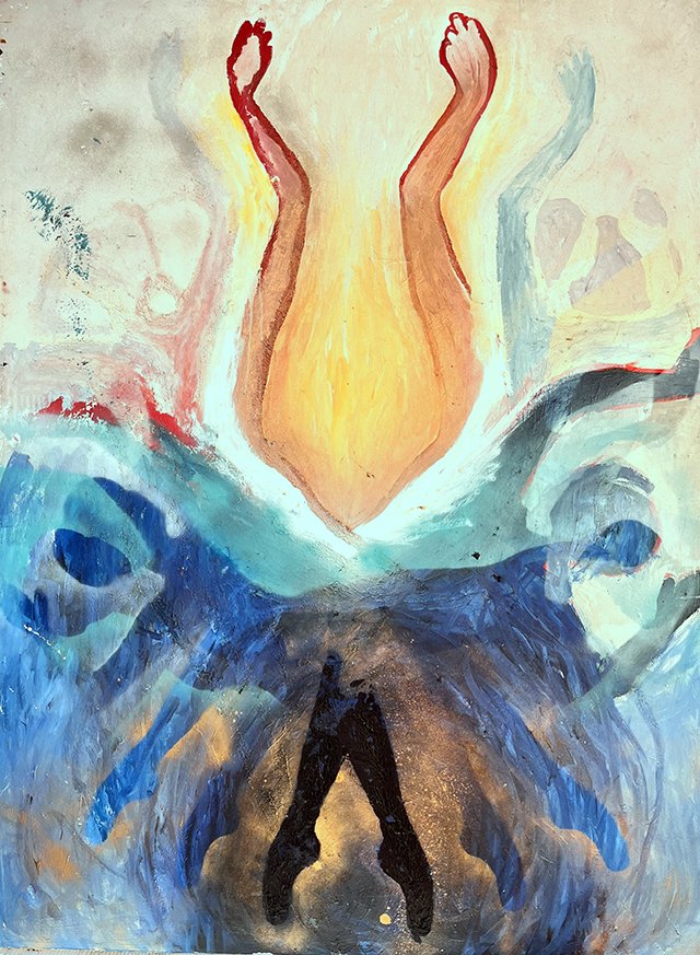 Lotus Dancer, oil on canvas, 4' x 6'