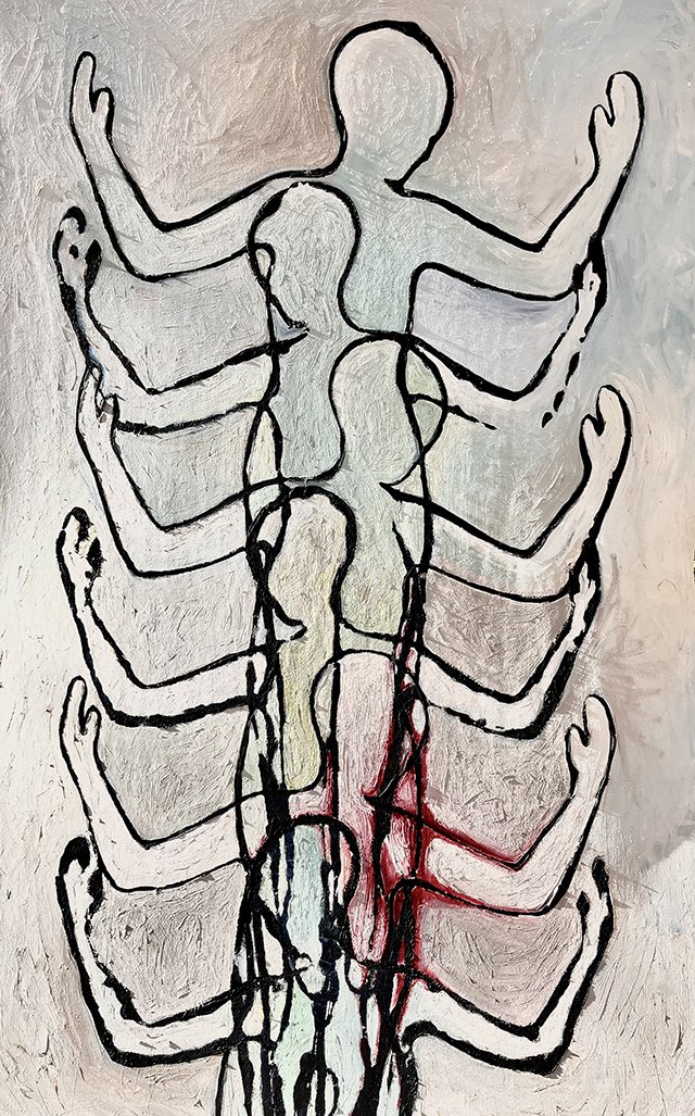 Spine, oil on canvas, 4' x 6'