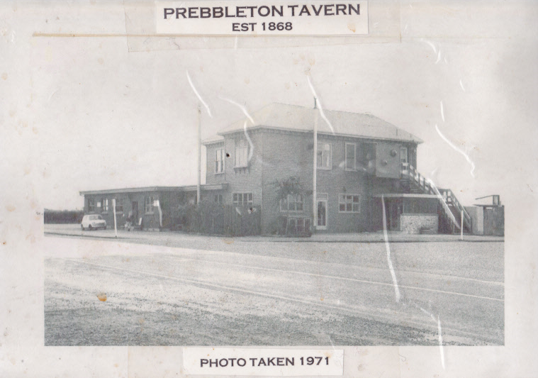 Prebbleton Tavern 1971, photo from the NZ Fire service. 