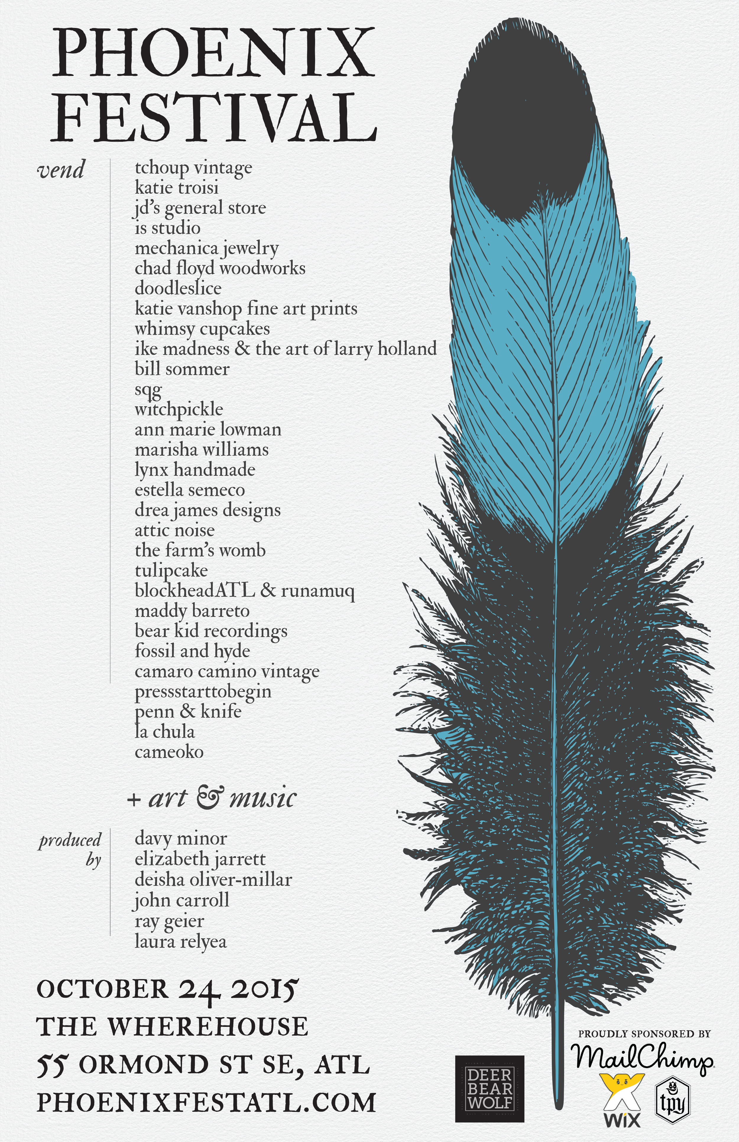 This Saturday, Deer Bear Wolf presents Phoenix Festival 2015, a day of art, music, and literature at the Wherehouse.