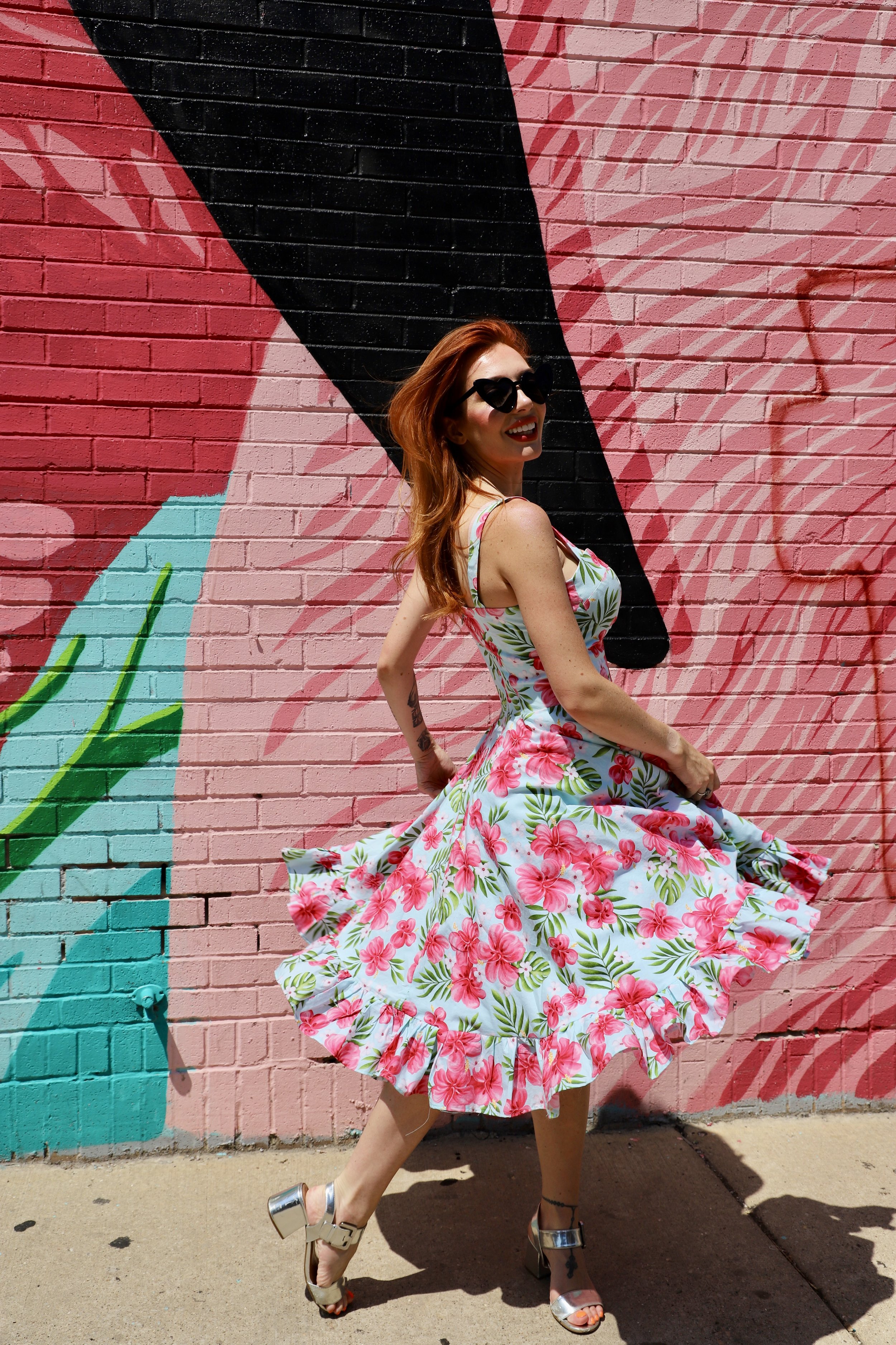 draping hawaiian dress