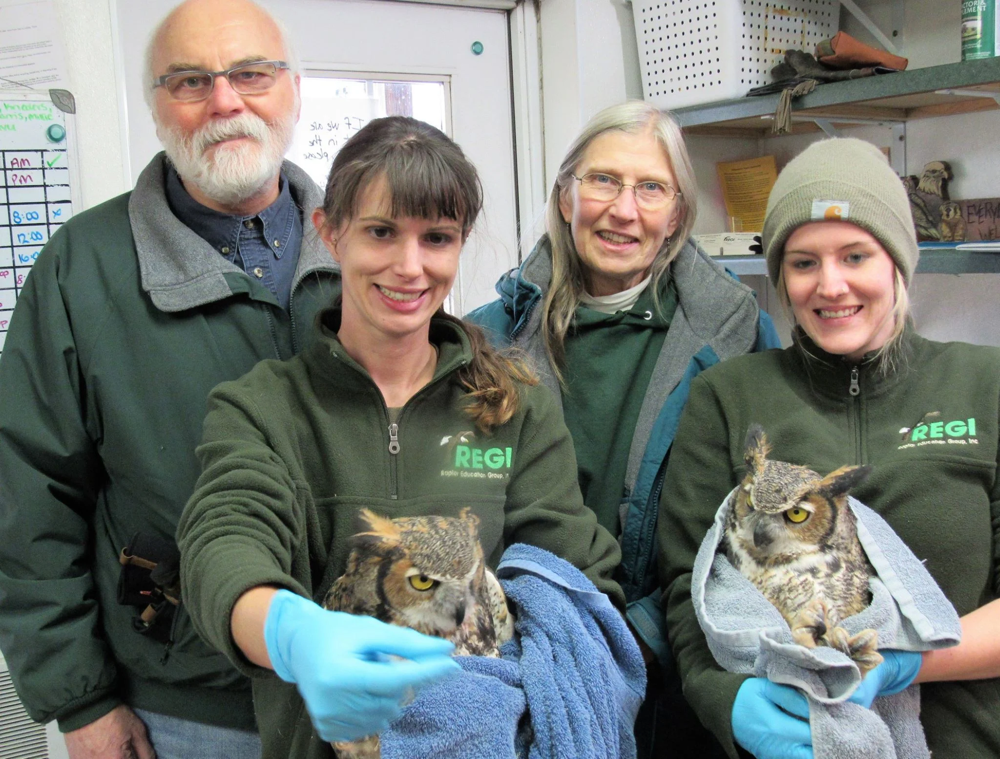 Steve and Evie Fisher prepare to take our soon to be former patients to release them back to their wild.