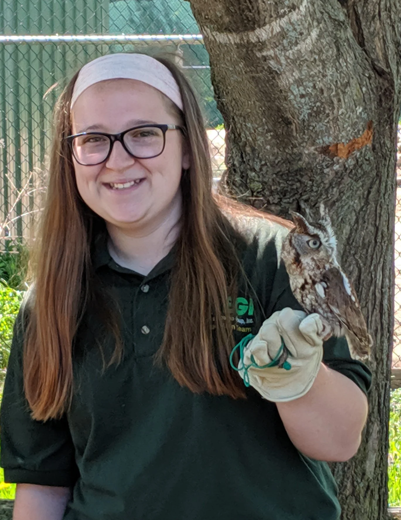 Bailee Ridenbaugh (Malone University) poses with Jasper