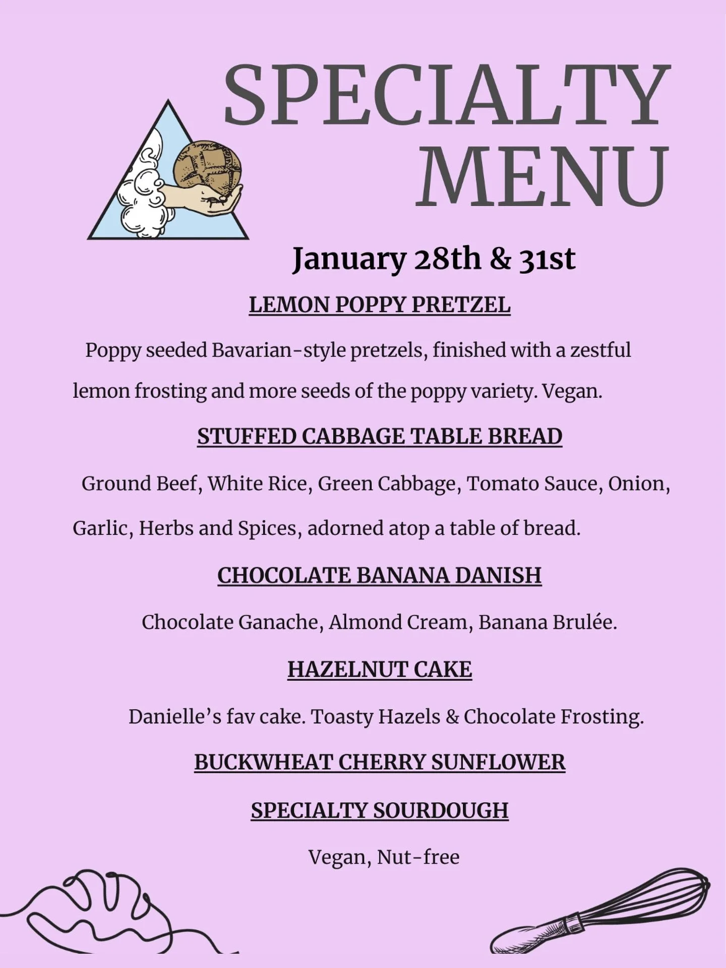 its Danielle's last week at the bakery
shes the creative force behind the breakfast cookie, hazelnut cake, carrot cake cinnamon rolls, and so much more. Danielles been w me for close to two years, and I couldnt have made it this far without her. Join