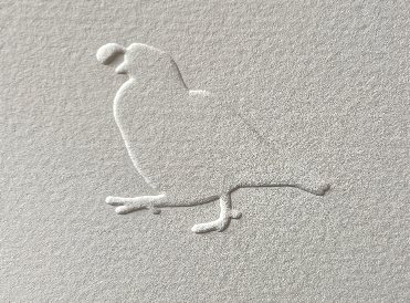 This California Quail motif is embossed in every print produced by NYC artist Benjamin Lindsay