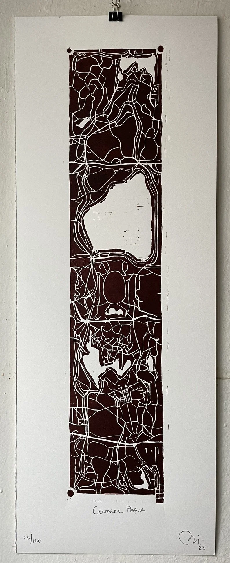 Original print of Central Park by NYC artist Benjamin Lindsay