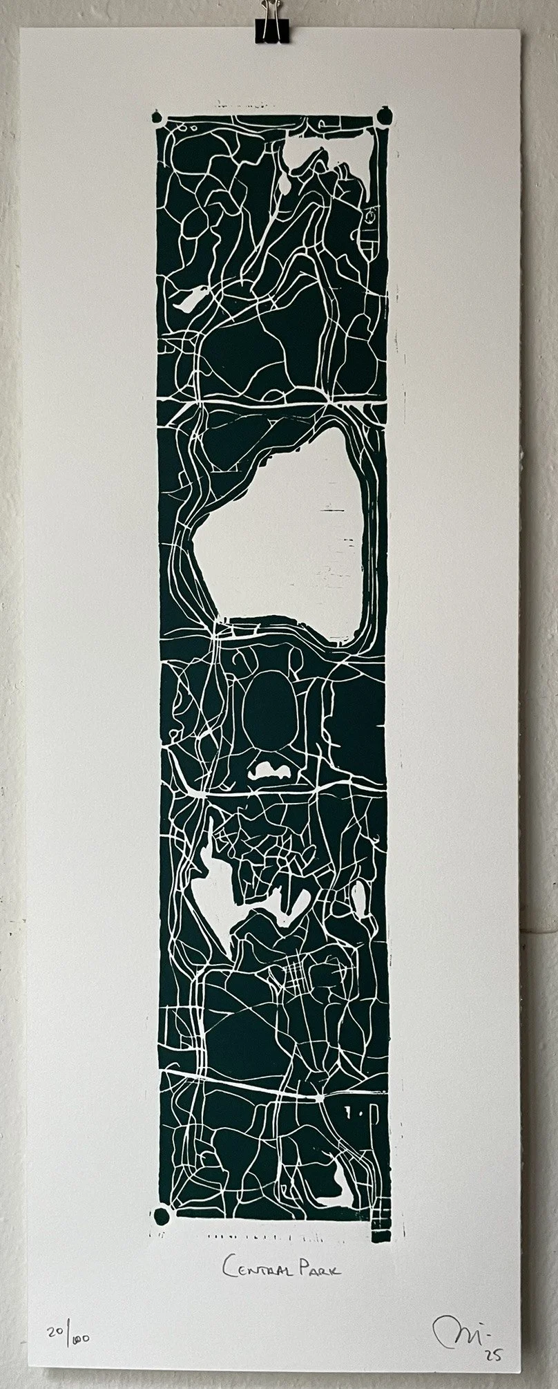 Original print of Central Park by NYC artist Benjamin Lindsay