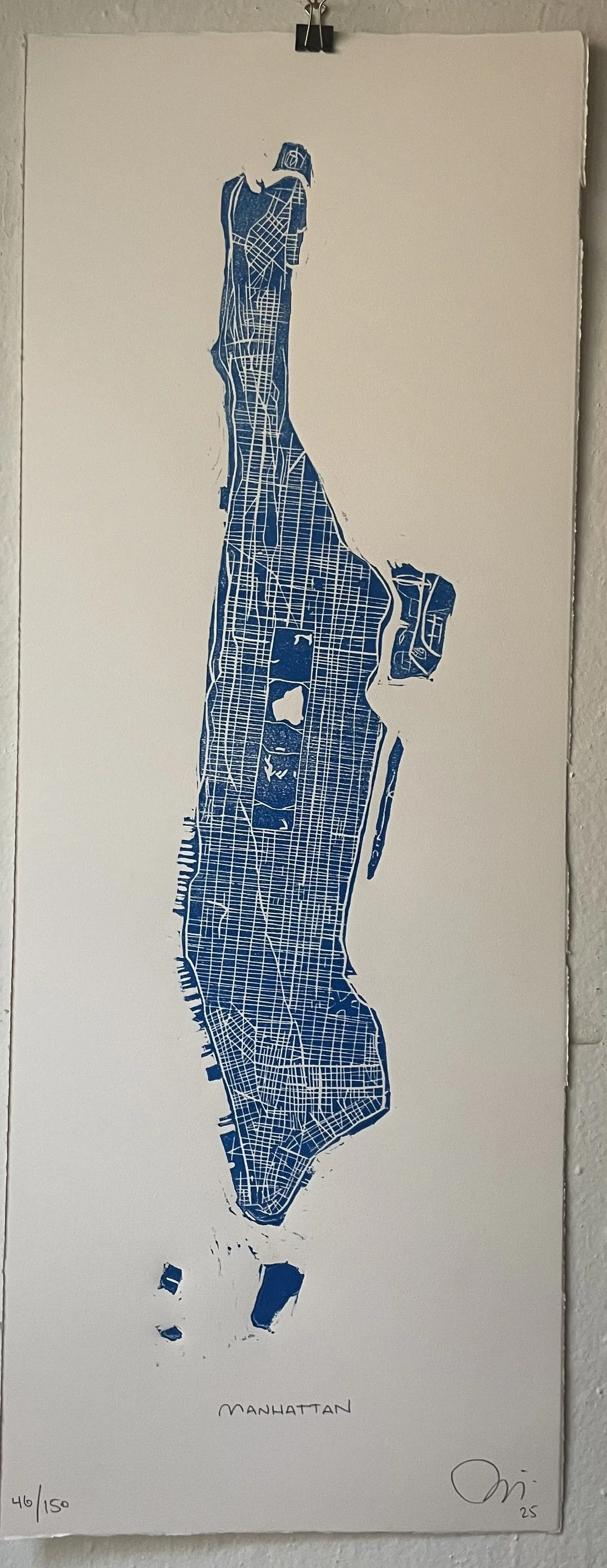 Manhattan woodblock by Benjamin Lindsay