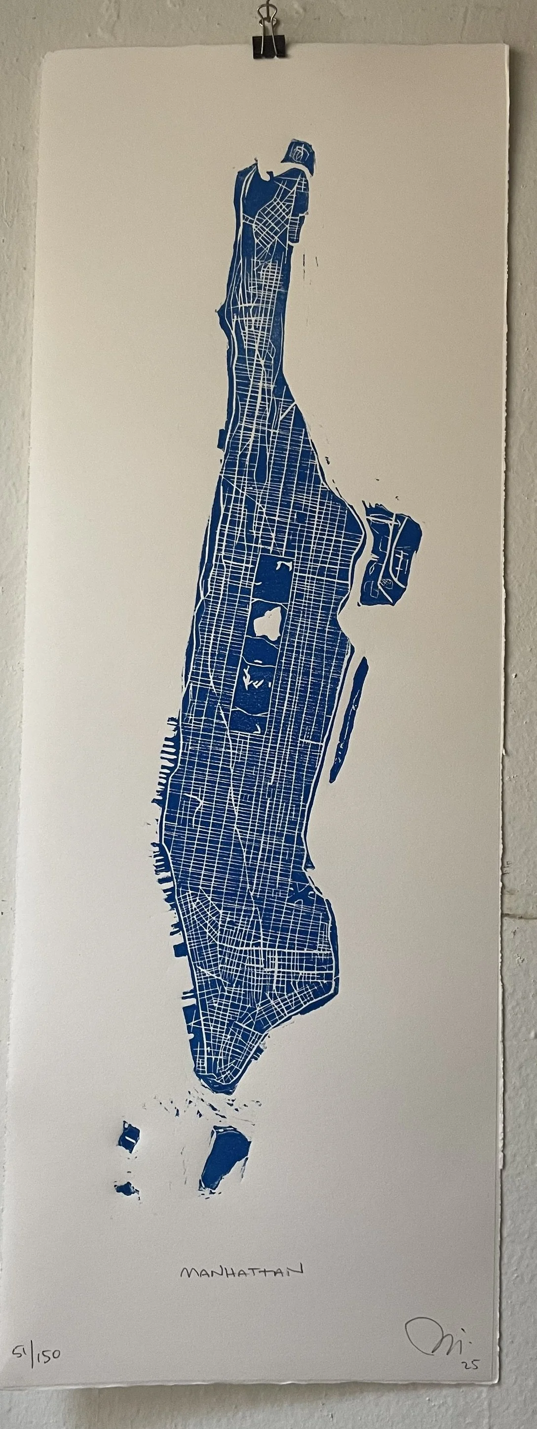 Manhattan woodblock by Benjamin Lindsay