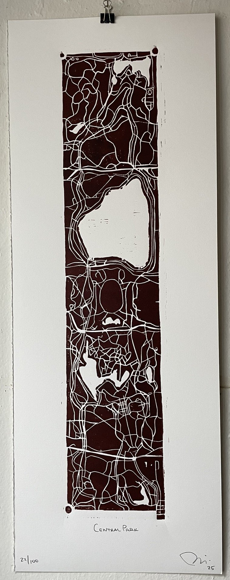 Original print of Central Park by NYC artist Benjamin Lindsay
