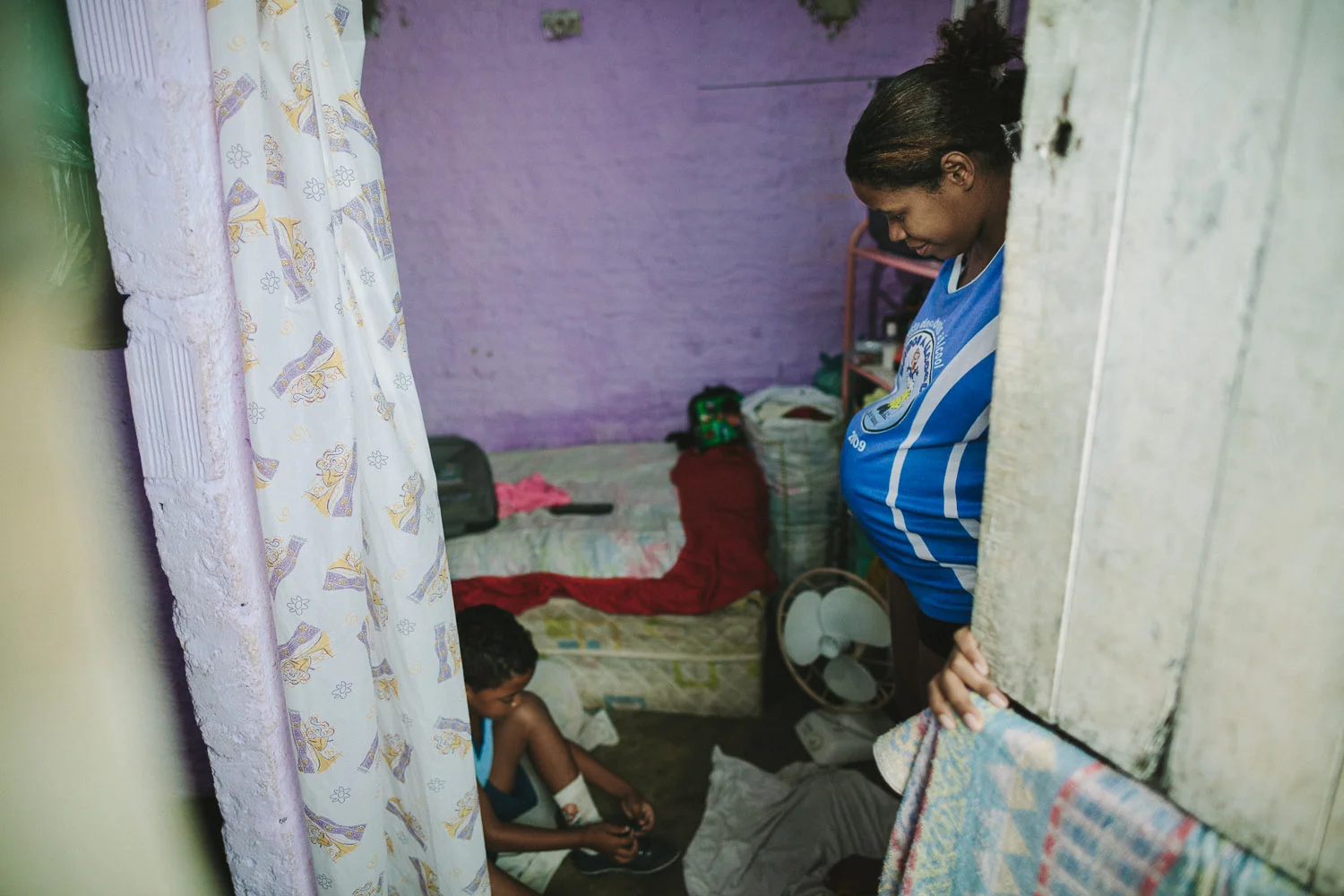 Emidio's entire house (housing 4 people---soon to be 5) is perhaps no larger than 8 feet by 10 feet. This is Emidio's morning routine before heading to classes at the Compassion Center.