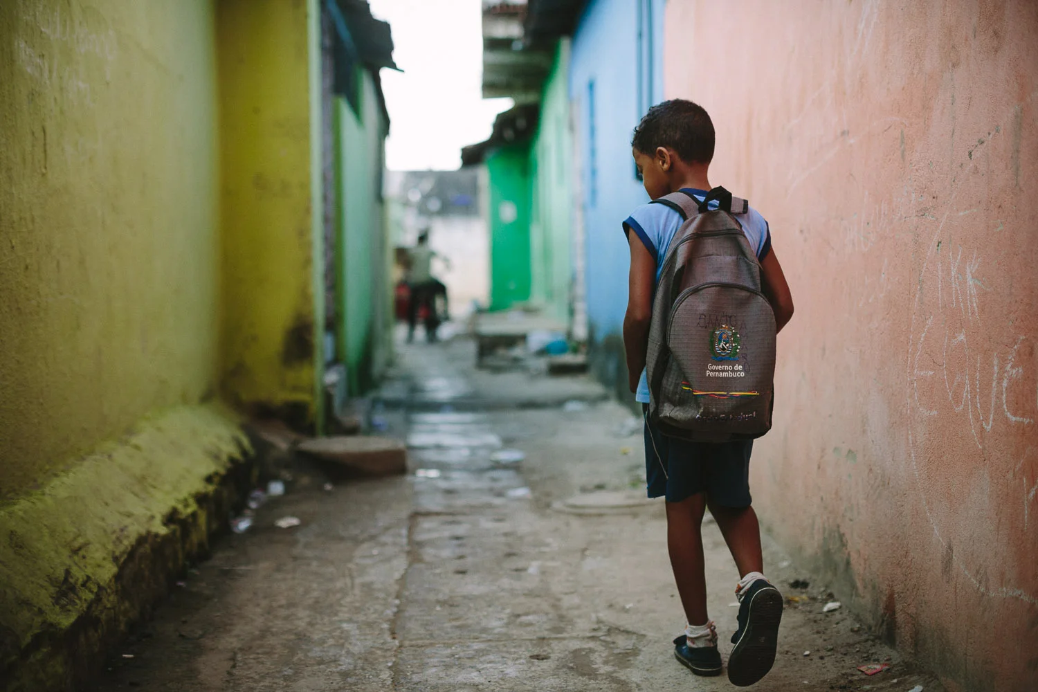 Emidio walking to his classes at the Compassion Center.
