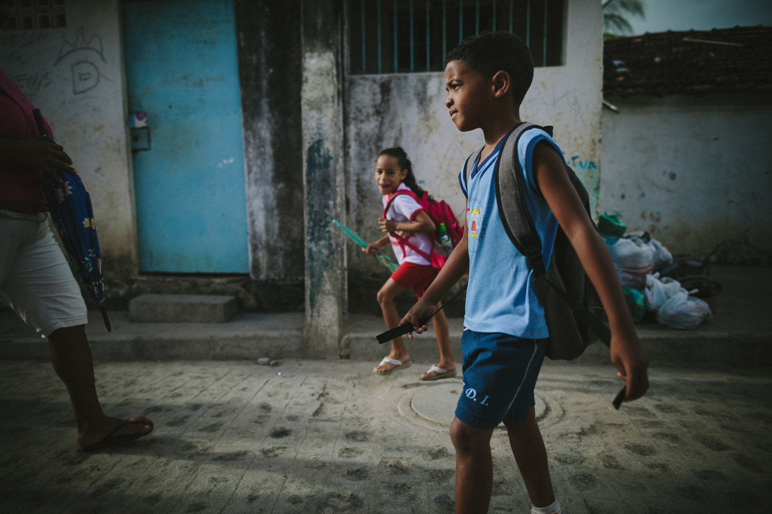  Emidio walking to his classes at the Compassion Center.  