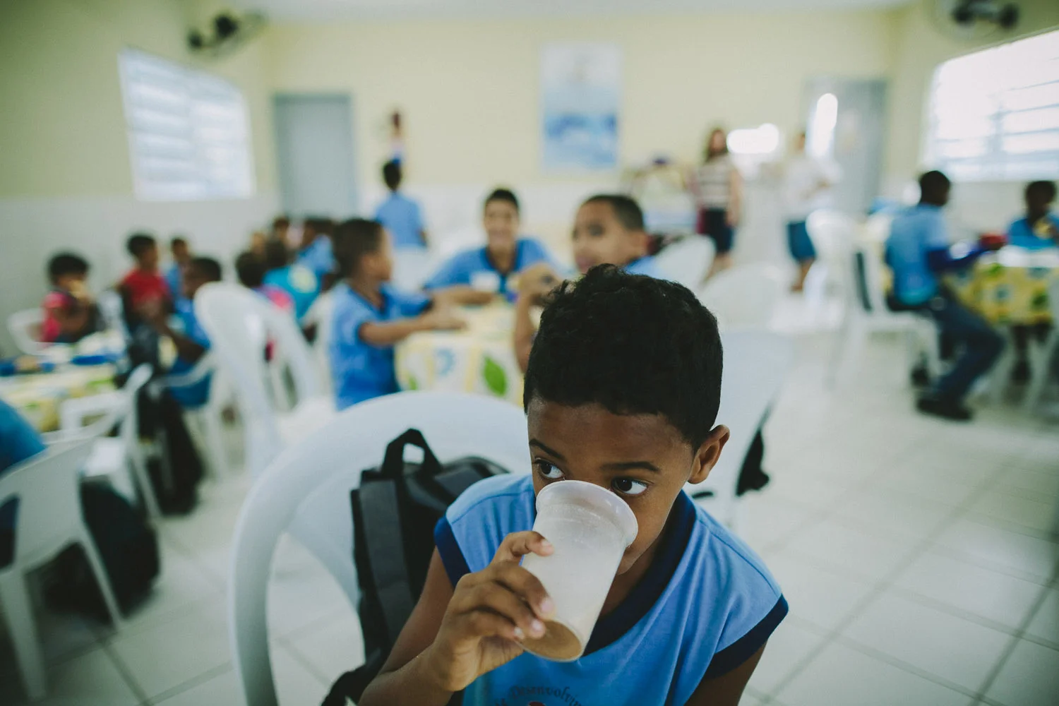 Eating at the Compassion Center.