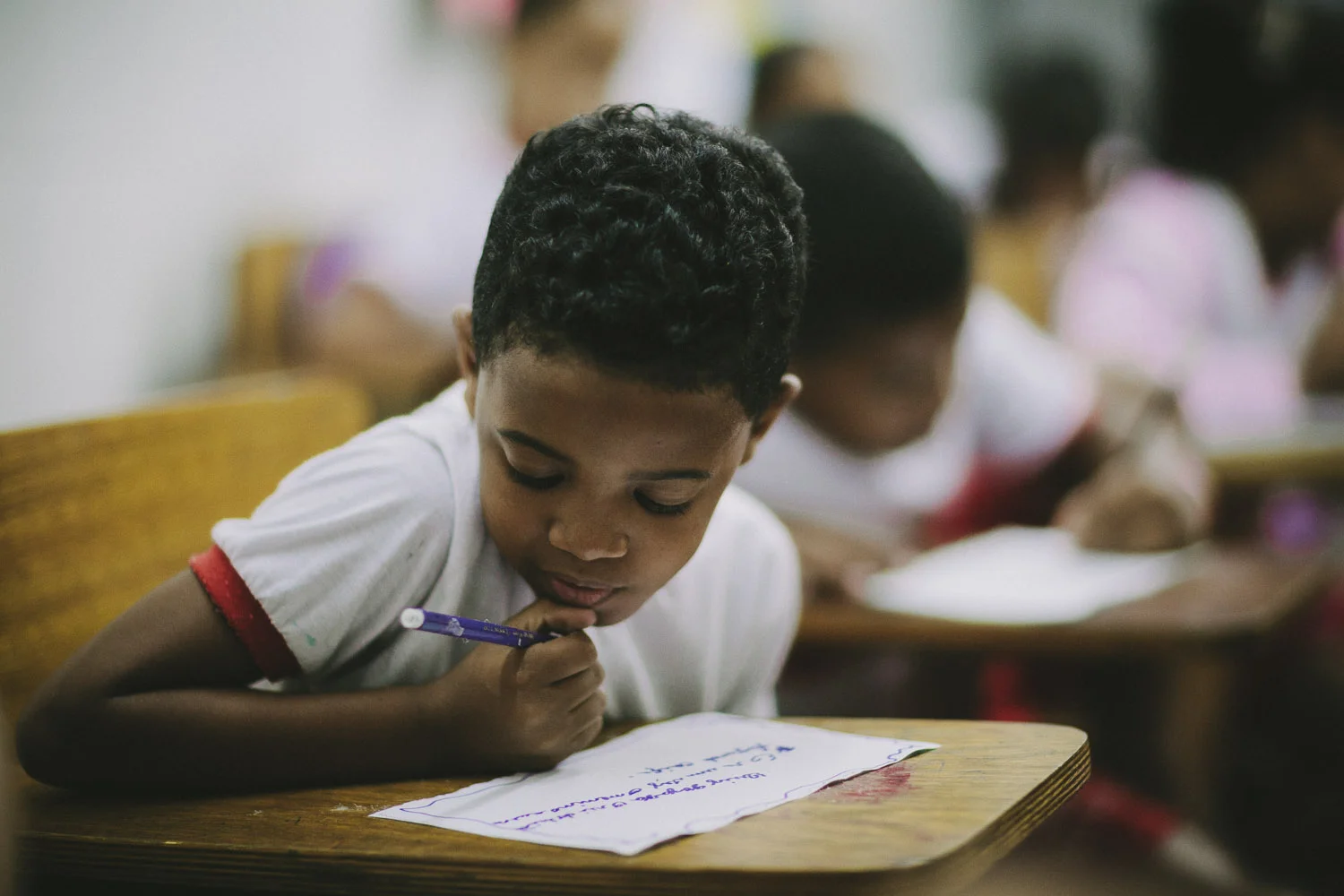 Emidio enjoys learning and is focused and generally a good student. Emidio's school.