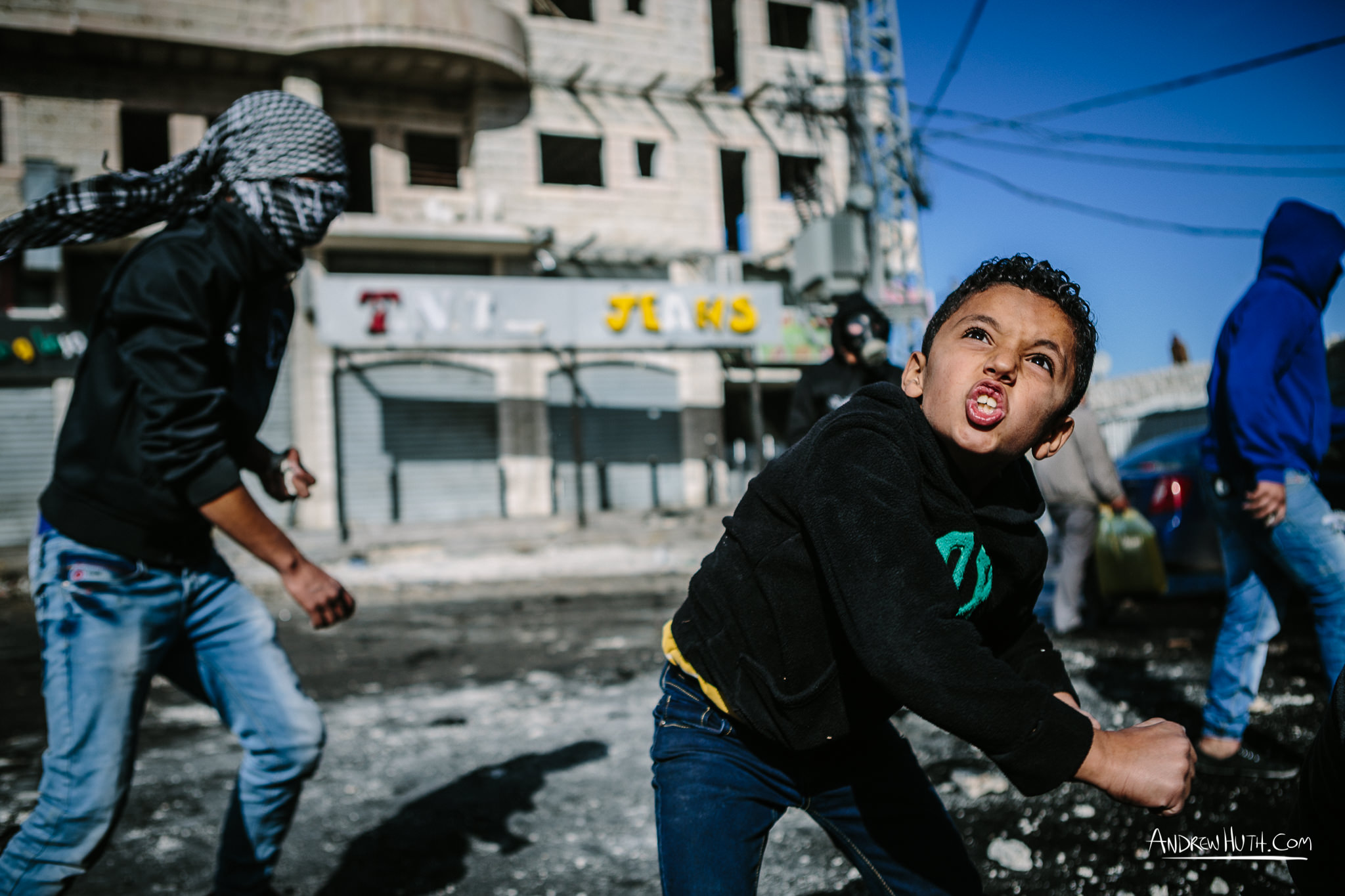  Palestinian youth clash with Israeli military in Shu'afat Refugee Camp in East Jerusalem on Friday, November 7, 2014. &nbsp;The recent, but temporarily total closure of one of Muslim's holiest sites, the Al-Aqsa Mosque, (the first since 1967) and th
