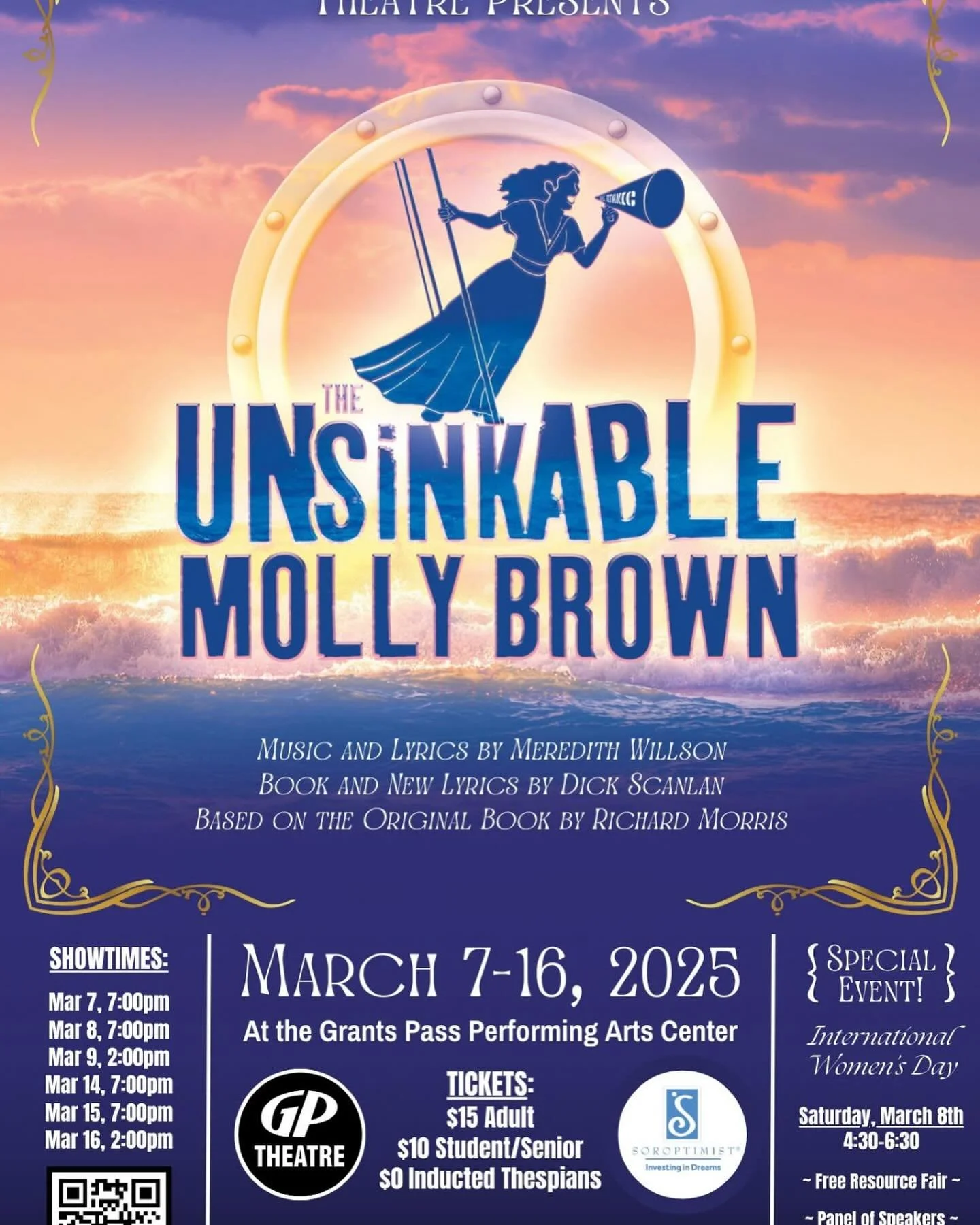 ⚓️⚓️Come see GP Theatre&rsquo;s production of the Unsinkable Molly Brown!

🚢🚢I&rsquo;m associate directing/choreographing this hilarious, heart-felt musical. 

⚓️⚓️You will be entertained and inspired! Based on the true story of Margaret aka Molly 