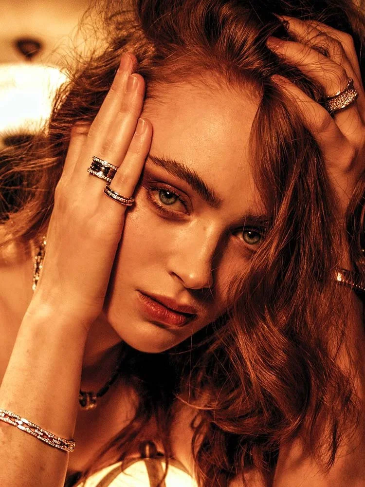 Woman with rich copper red full colour hair styled in soft waves, showcasing expert colour work by the best hair colourist in Sydney at Paddington’s top salon.