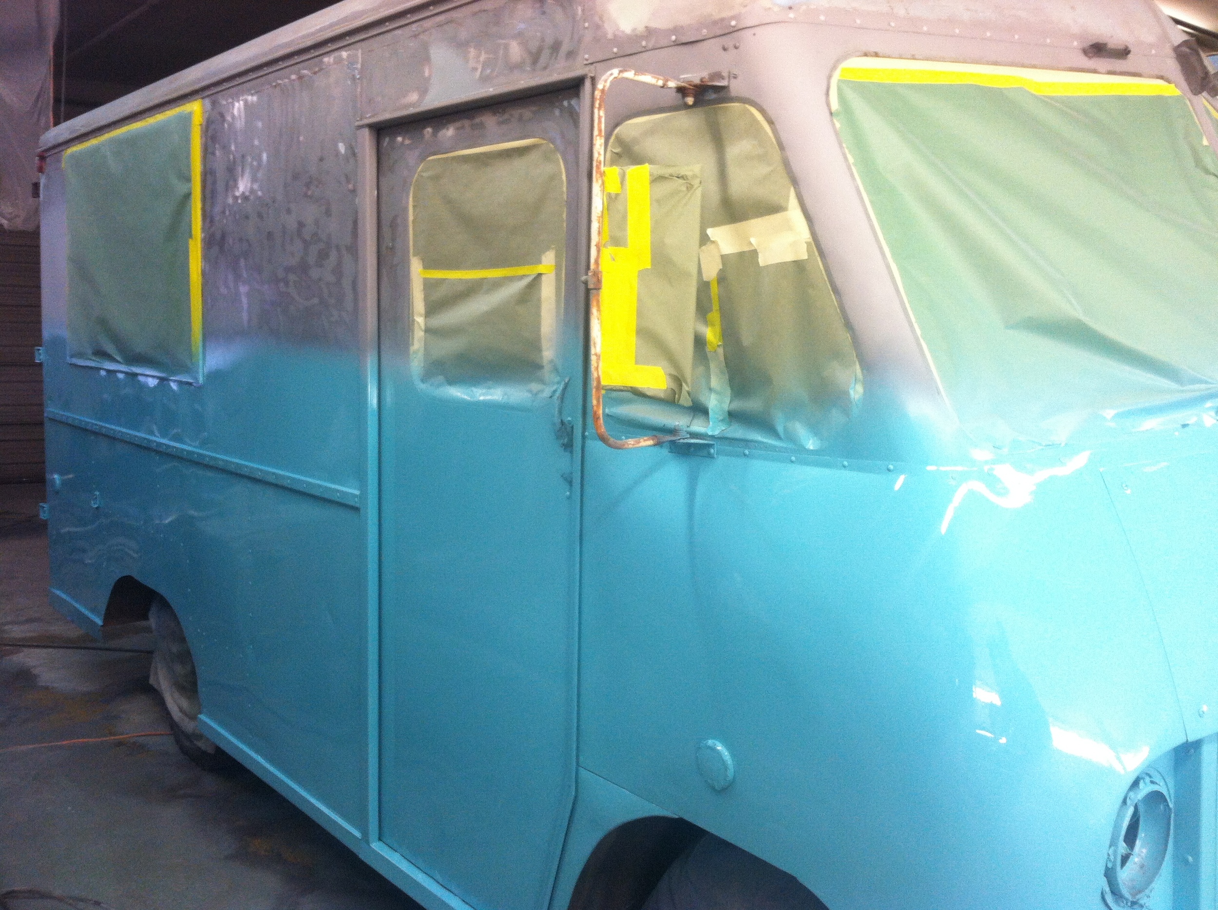 After the primer and first coat of paint were applied this is what she looks like.