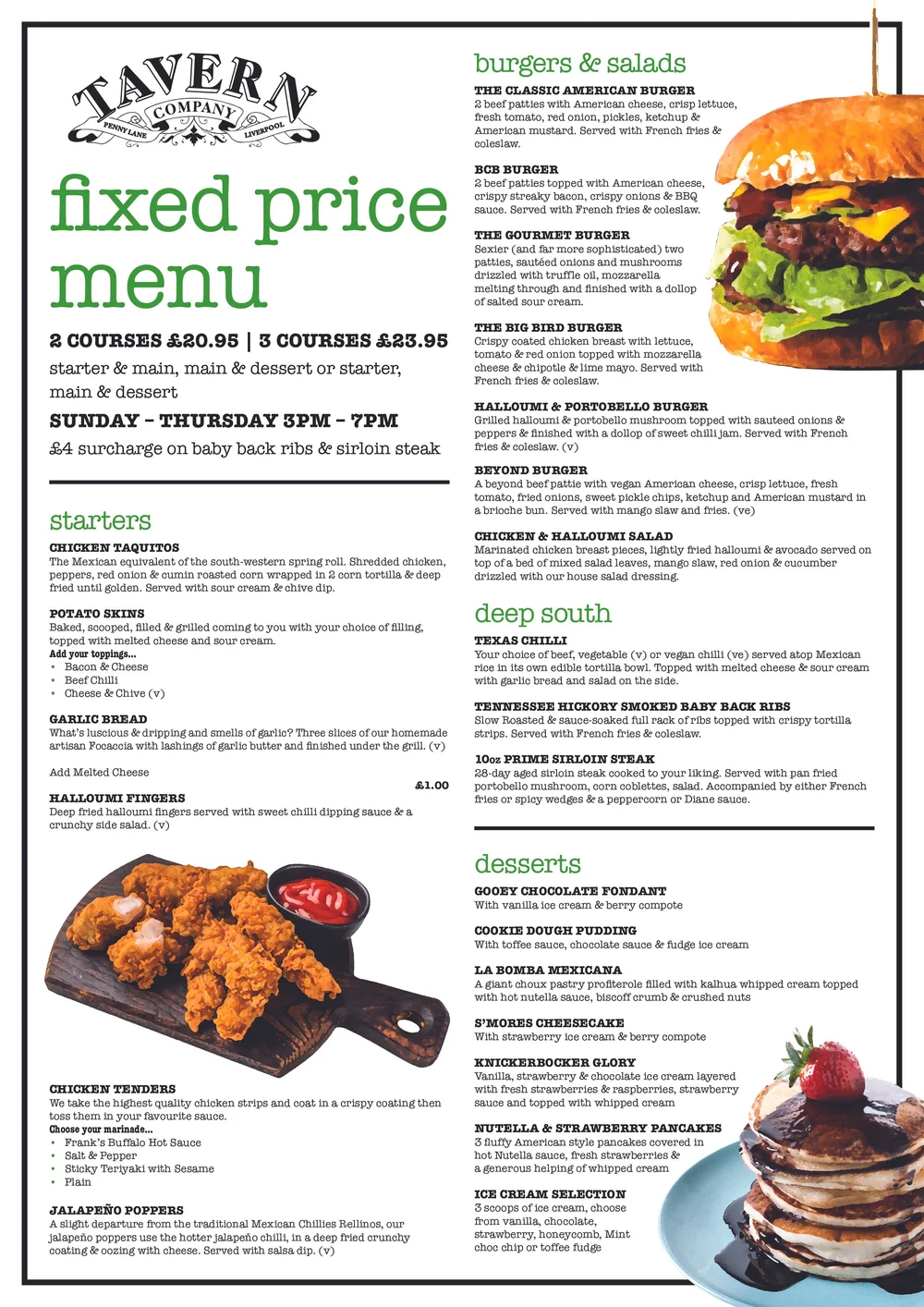 Fixed Price Menu — Tavern Co