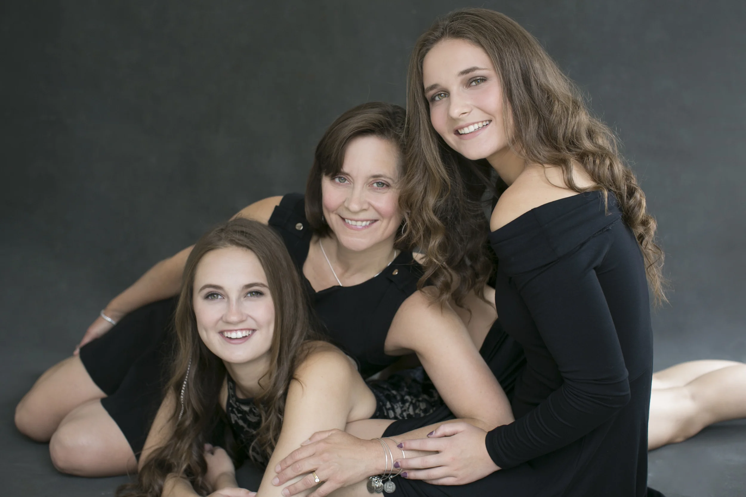 Mom and two daughters | Beautiful studio photography