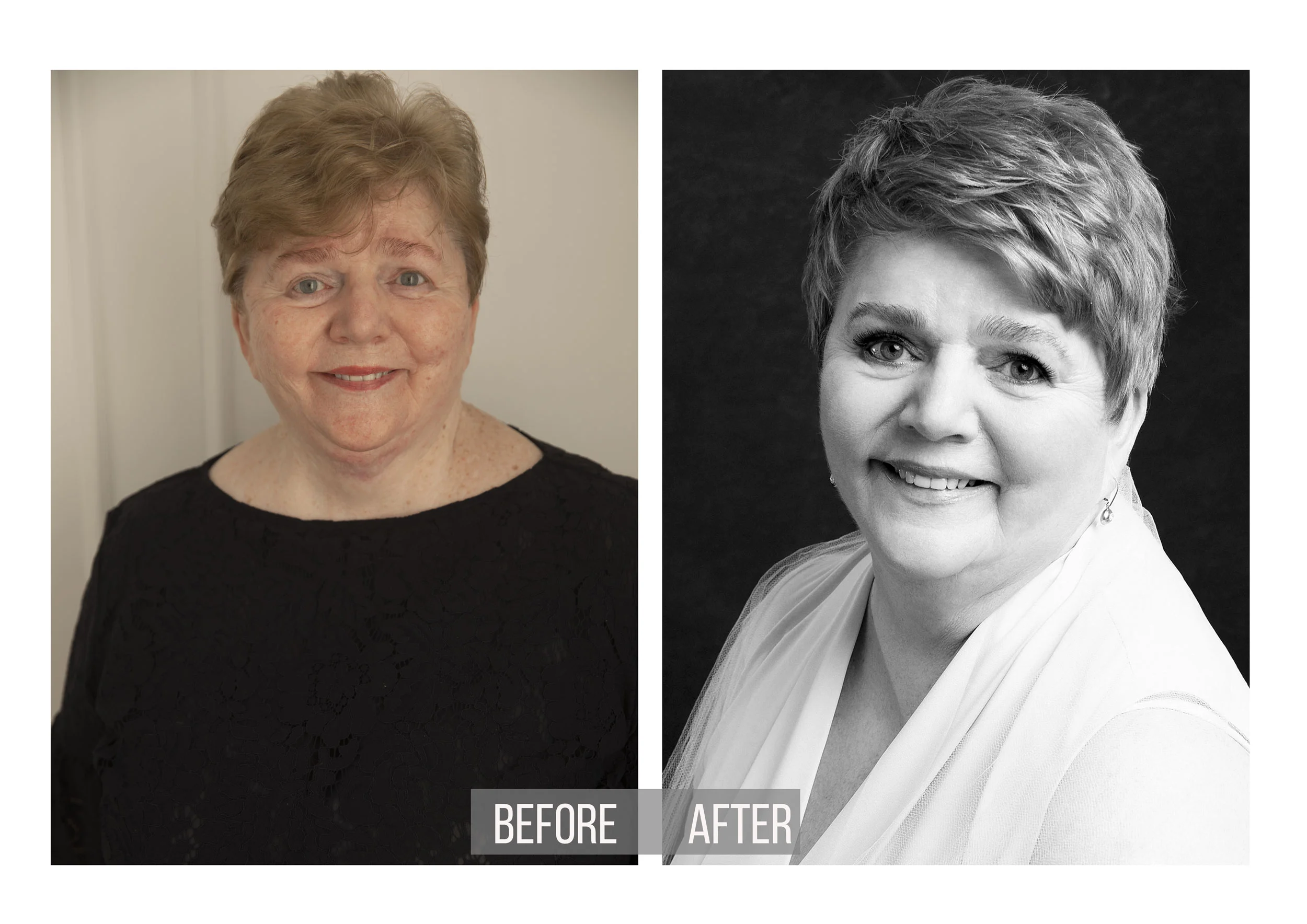 Glamour-black-white-transformation-beautiful-studio-portrait